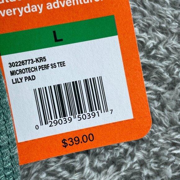 Bass Outdoor Microtech Perf SS Tee Lily Pad Green L NWT 0540 - Picture 5 of 9